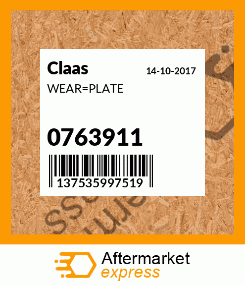 Spare part 0763911 + WEAR_PLATE