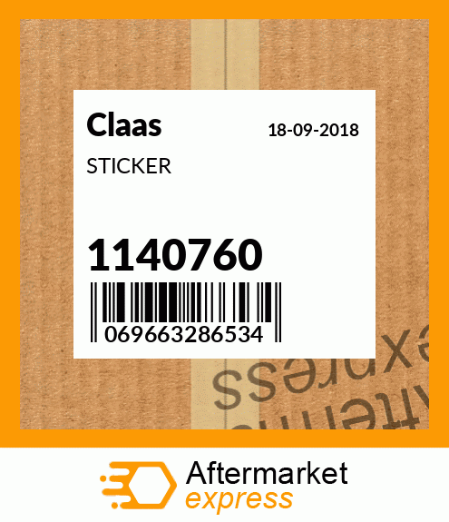 Spare part 1140760 + STICKER