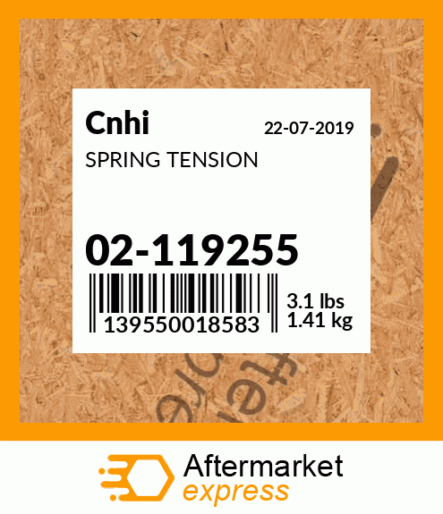 Spare part 02-119255 + SPRING TENSION