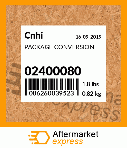 Spare part 02400080 + PACKAGE CONVERSION