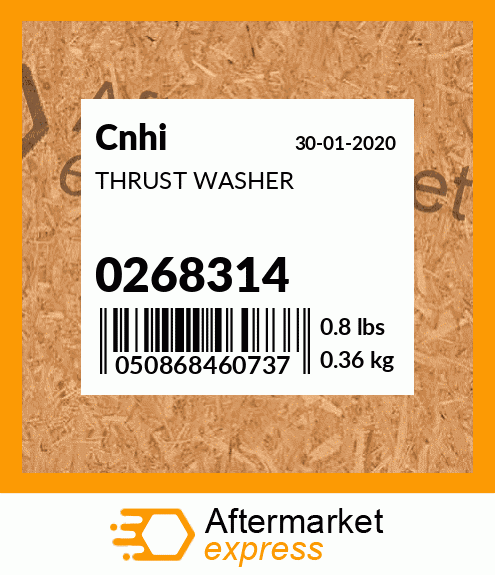 Spare part 0268314 + THRUST WASHER