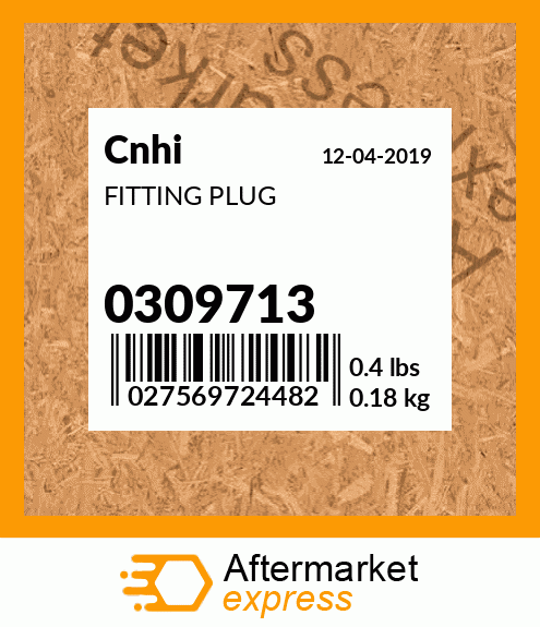 Spare part 0309713 + FITTING PLUG