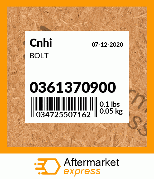 Spare part 0361370900 + BOLT