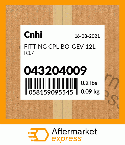 Spare part 043204009 + FITTING CPL BO-GEV 12L R1/