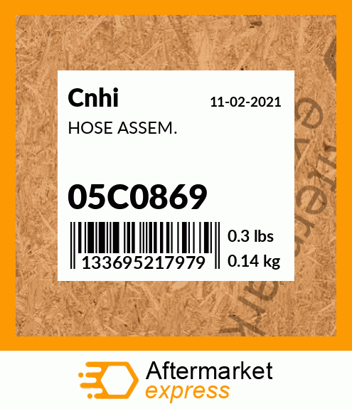 Spare part 05C0869 + HOSE ASSEM.