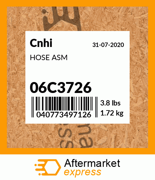 Spare part 06C3726 + HOSE ASM