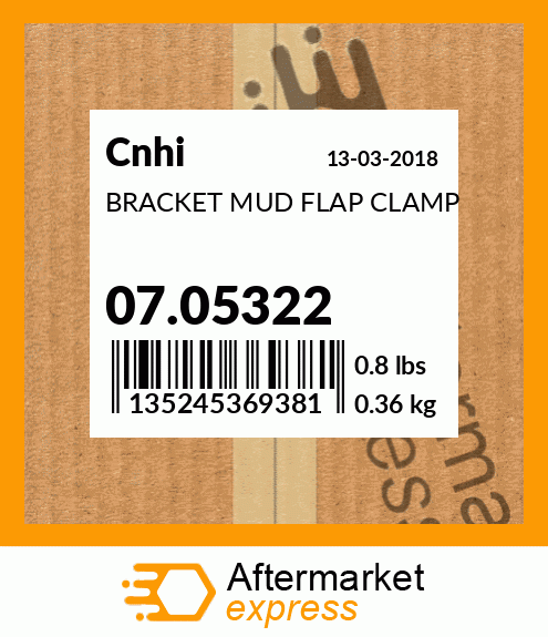 Spare part 07.05322 + BRACKET MUD FLAP CLAMP