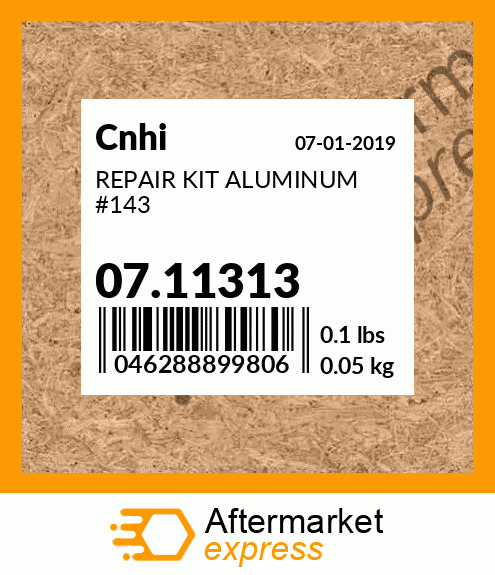 Spare part 07.11313 + REPAIR KIT ALUMINUM #143