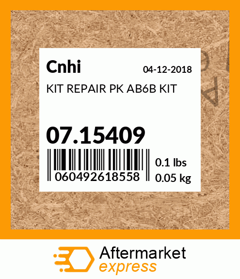 Spare part 07.15409 + KIT REPAIR PK AB6B KIT