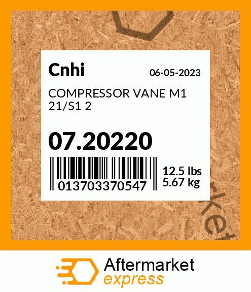 Spare part 07.20220 + COMPRESSOR VANE M1 21/S1 2