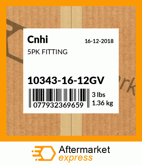 Spare part 10343-16-12GV + 5PK FITTING