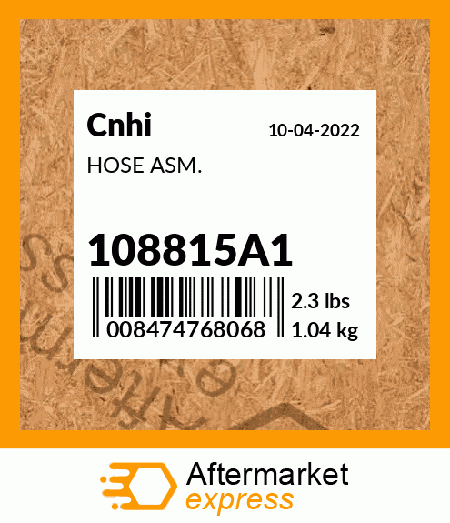 Spare part 108815A1 + HOSE ASM.