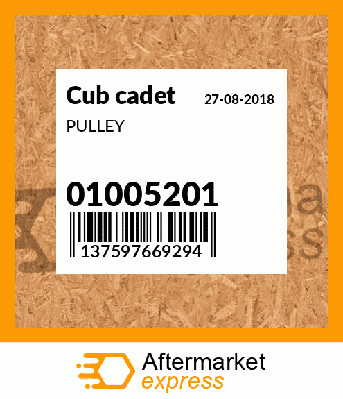 Spare part 01005201 + PULLEY