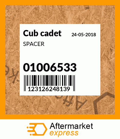 Spare part 01006533 + SPACER