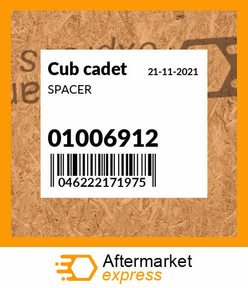 Spare part 01006912 + SPACER