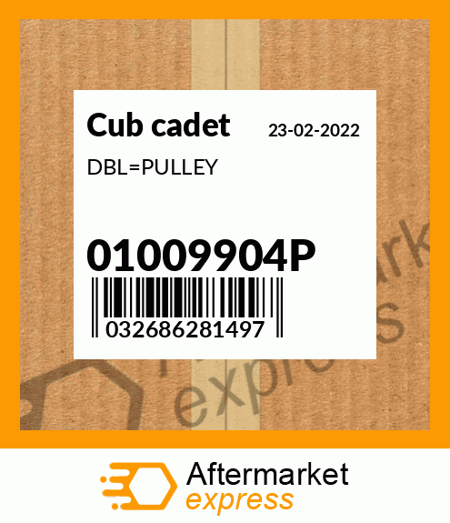 Spare part 01009904P + DBL_PULLEY