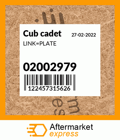 Spare part 02002979 + LINK_PLATE