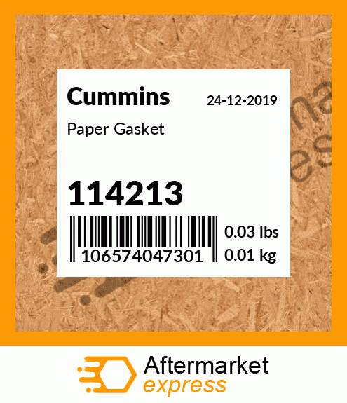 Spare part 114213 + Paper Gasket