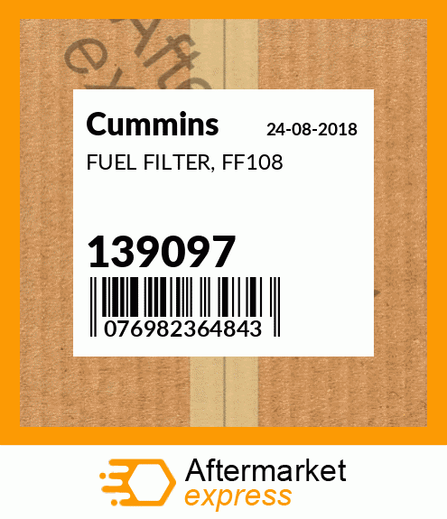 Spare part 139097 + FUEL FILTER, FF108