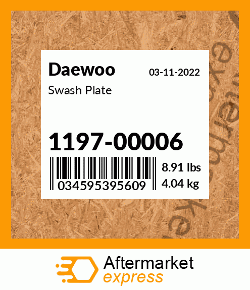 Spare part 1197-00006 + Swash Plate