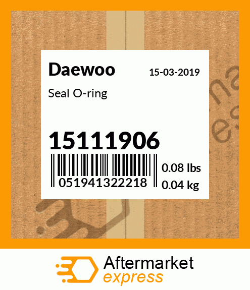 Spare part 15111906 + Seal O-ring