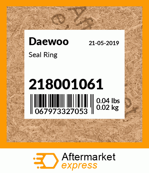 Spare part 218001061 + Seal Ring