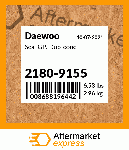 Spare part 21809155 + Seal GP. Duo-cone