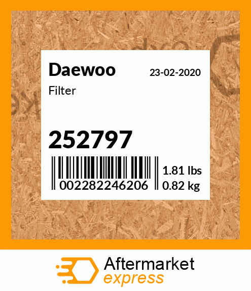 Spare part 252797 + Filter