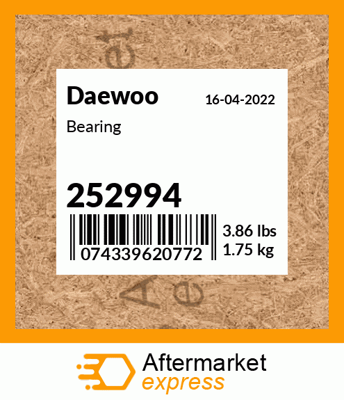 Spare part 252994 + Bearing