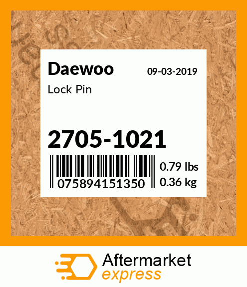 Spare part 27051021 + Lock Pin