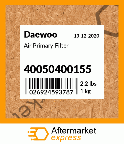 Spare part 40050400155 + Air Primary Filter