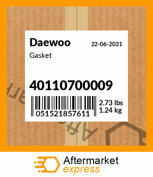 Spare part 40110700009 + Gasket