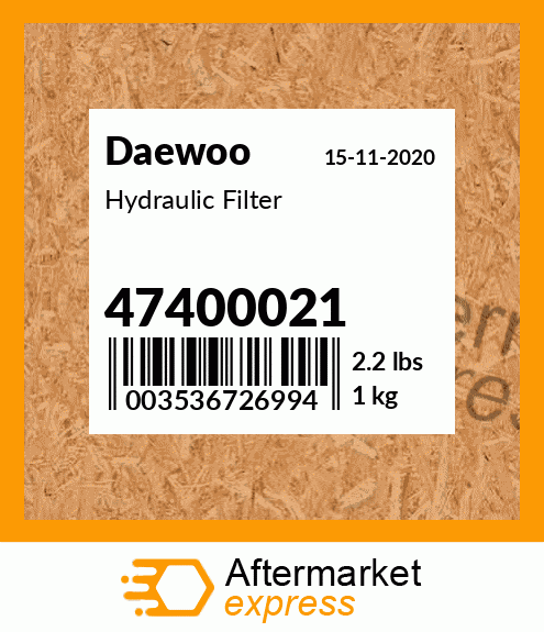 Spare part 47400021 + Hydraulic Filter