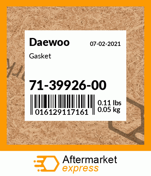 Spare part 71-39926-00 + Gasket