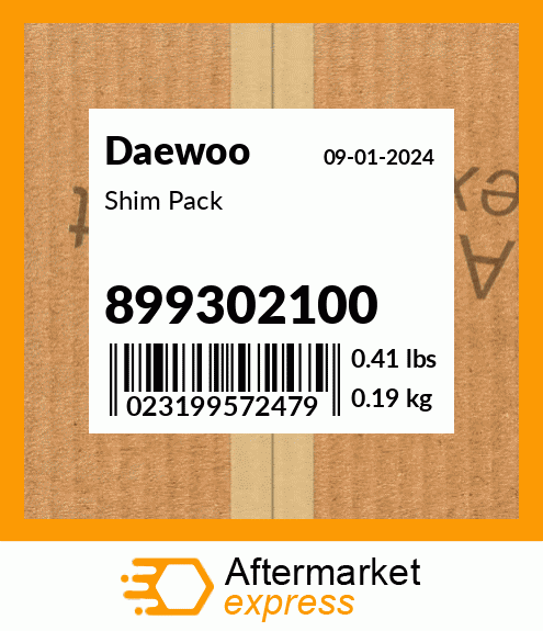 Spare part 899302100 + Shim Pack