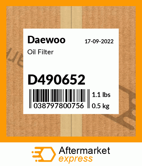 Spare part D490652 + Oil Filter