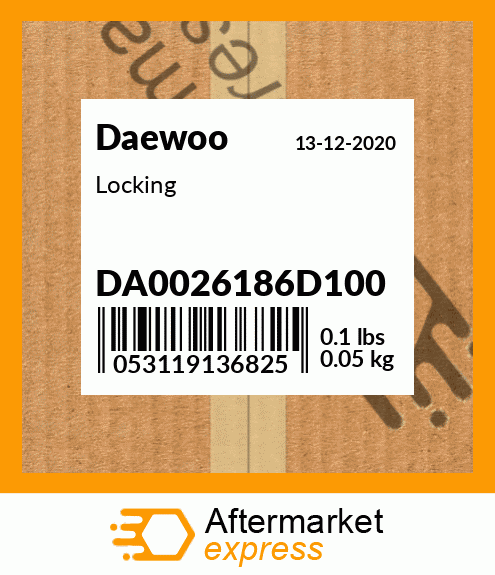 Spare part DA0026186D100 + Locking