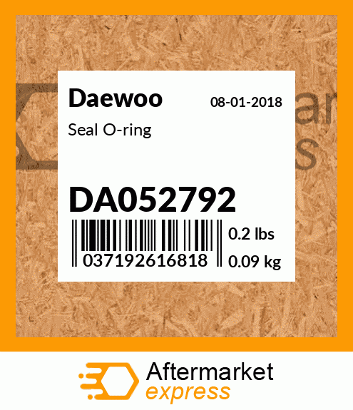 Spare part DA052792 + Seal O-ring