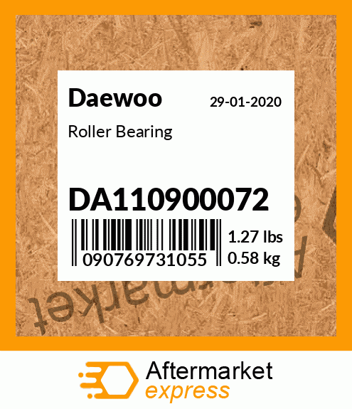 Spare part DA110900072 + Roller Bearing