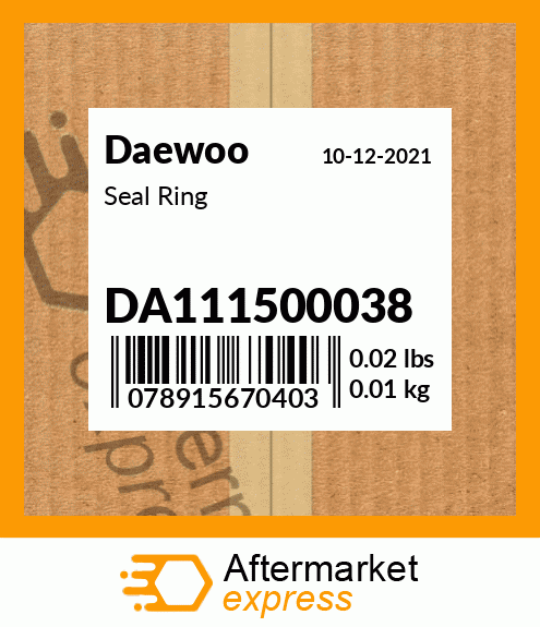 Spare part DA111500038 + Seal Ring