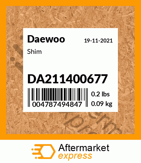 Spare part DA211400677 + Shim