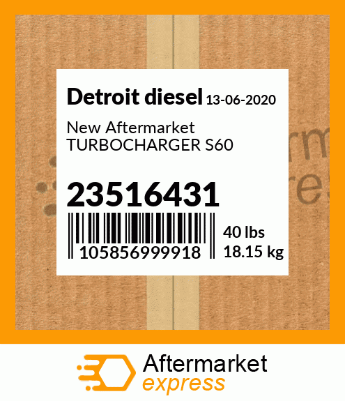 Spare part 23516431 + New Aftermarket TURBOCHARGER S60