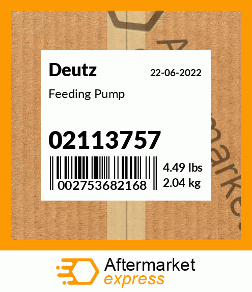 Spare part 02113757 + Feeding Pump