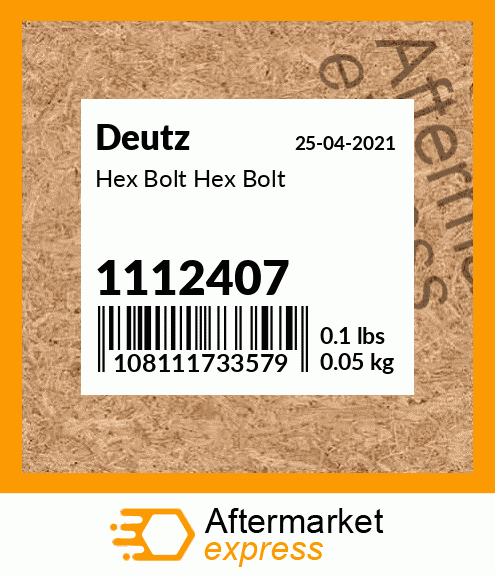 Spare part 1112407 + Hex Bolt Hex Bolt