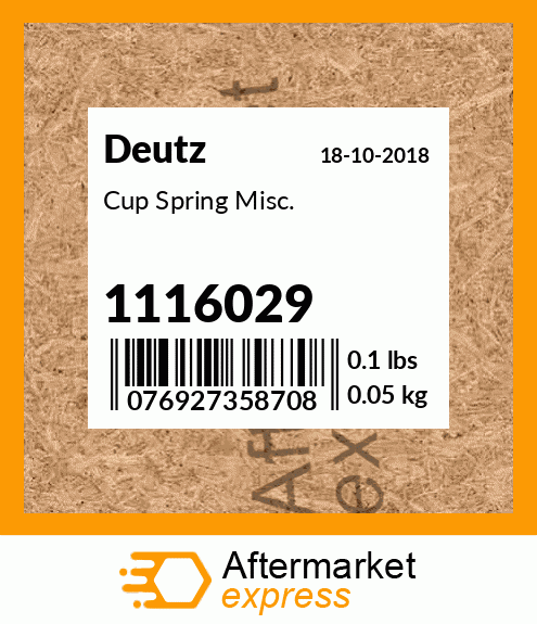 Spare part 1116029 + Cup Spring Misc.