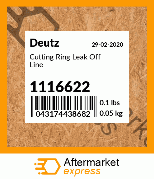 Spare part 1116622 + Cutting Ring Leak Off Line