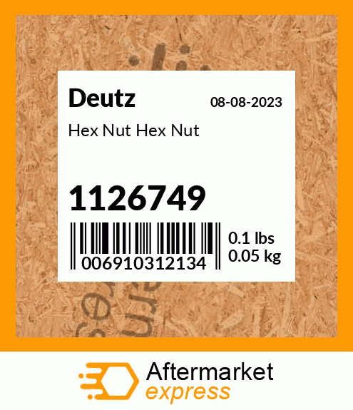 Spare part 1126749 + Hex Nut Hex Nut