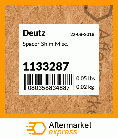 Spare part 1133287 + Spacer Shim Misc.