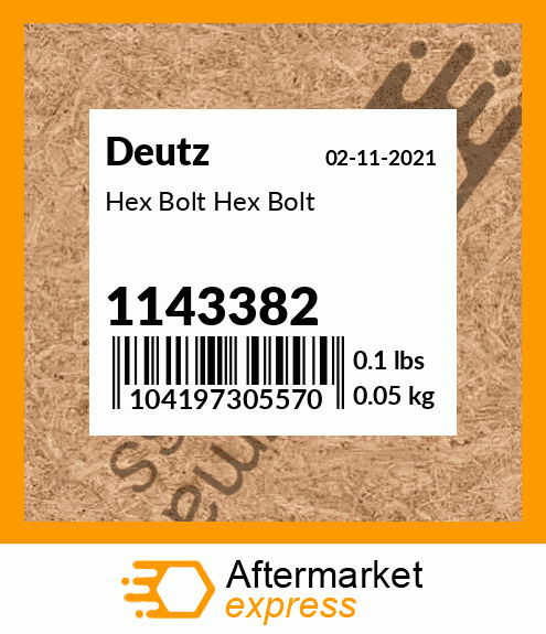 Spare part 1143382 + Hex Bolt Hex Bolt