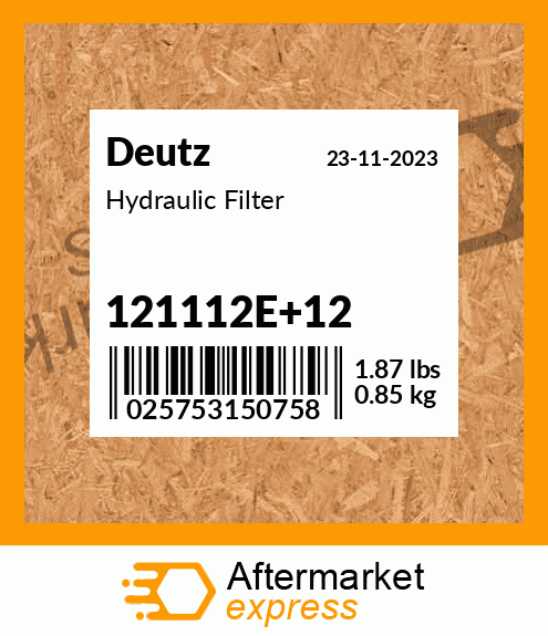 Spare part 121112E+12 + Hydraulic Filter